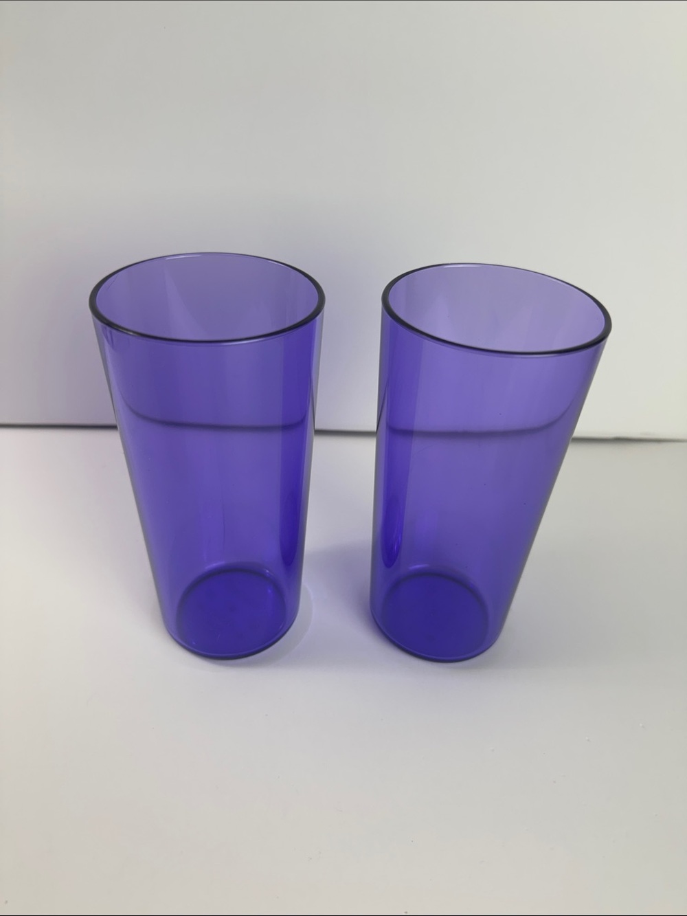Tupperware Sheerly Elegant Acrylic 14oz Tumblers Cups Sheer Purple Set Of 2